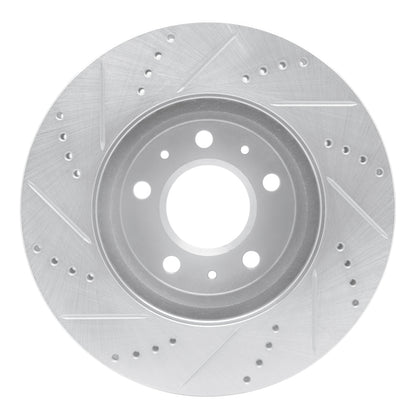 R1 Concepts R1 03-08 Cadillac SEVILLE Front Right Drilled & Slotted Silver Brake Rotor
