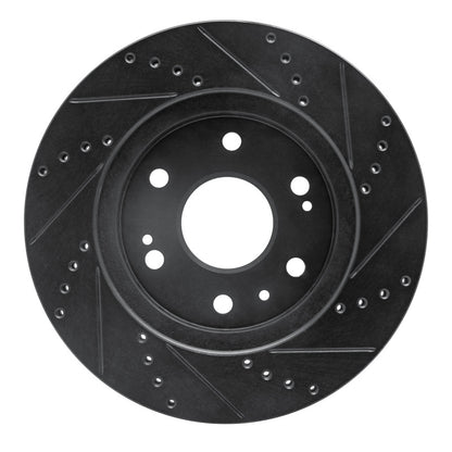 R1 Concepts R1 09-20 Chevrolet TAHOE Front Left Drilled & Slotted Black Brake Rotor