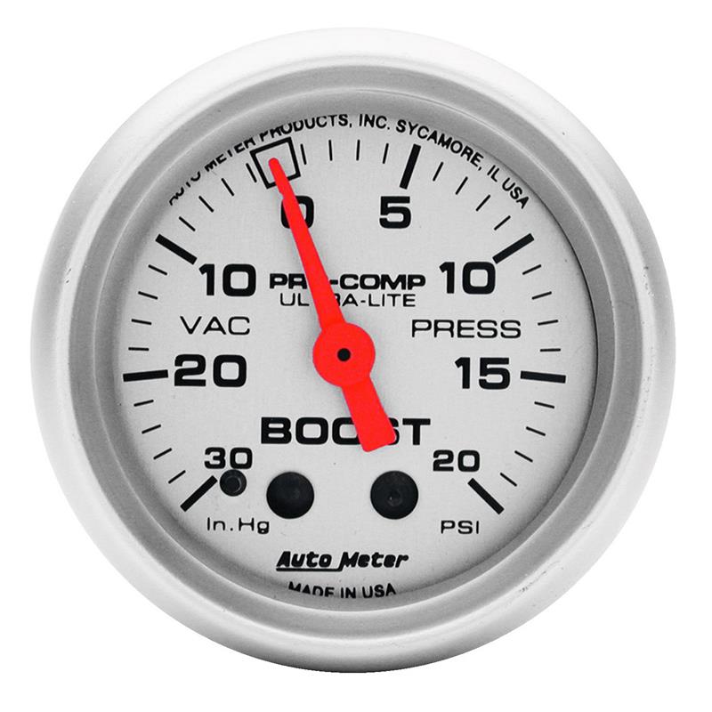 Autometer Ultra-Lite 52mm 20 PSI Mechanical Boost Gauge