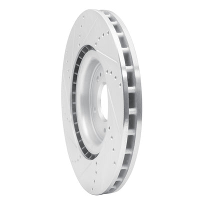 R1 Concepts R1 08-15 Mitsubishi Lancer Front Right Drilled & Slotted Silver Brake Rotor