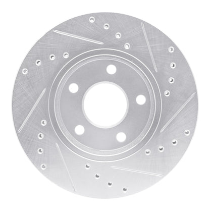 R1 Concepts R1 04-08 Chevrolet Malibu Front Left Drilled & Slotted Silver Brake Rotor
