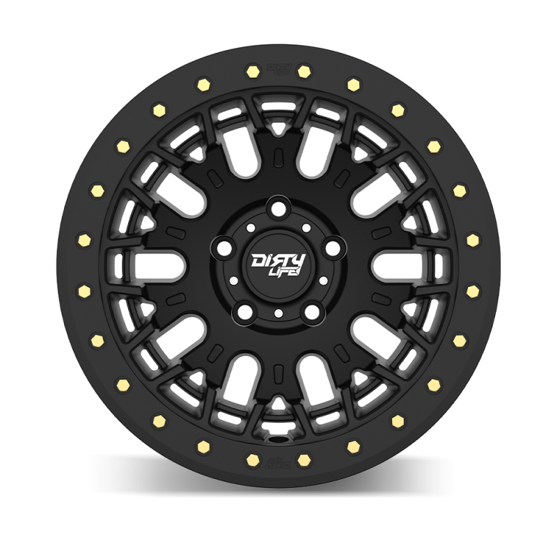 Dirty Life DT-3 17X9 6x139.7 -12 Offset - Satin Black w/ Simulated Beadlock