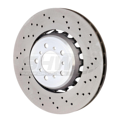 SHW Performance SHW 15-18 BMW M3 3.0L Right Front Cross-Drilled Lightweight Brake Rotor (34112284810)