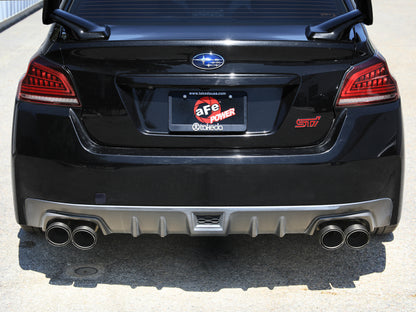aFe Subaru WRX/STi 15-21 H4-2.0/2.5L Takeda 3in to 2-1/2in Stainless Cat-Back Exhaust Crbn Fiber Tip
