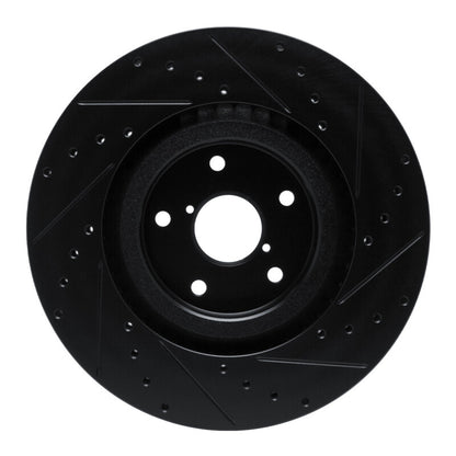 R1 Concepts R1 -23 Subaru Ascent Front Left Drilled & Slotted Black Brake Rotor
