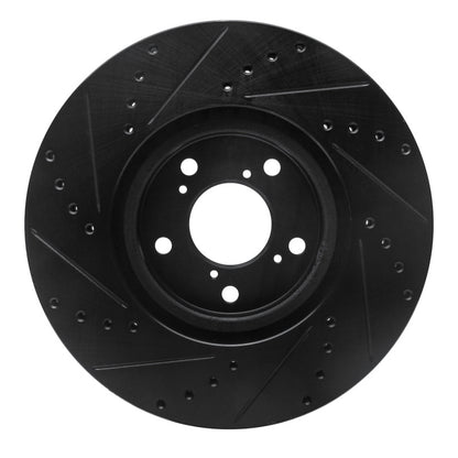 R1 Concepts R1 07-20 Acura MDX Front Right Drilled & Slotted Black Brake Rotor
