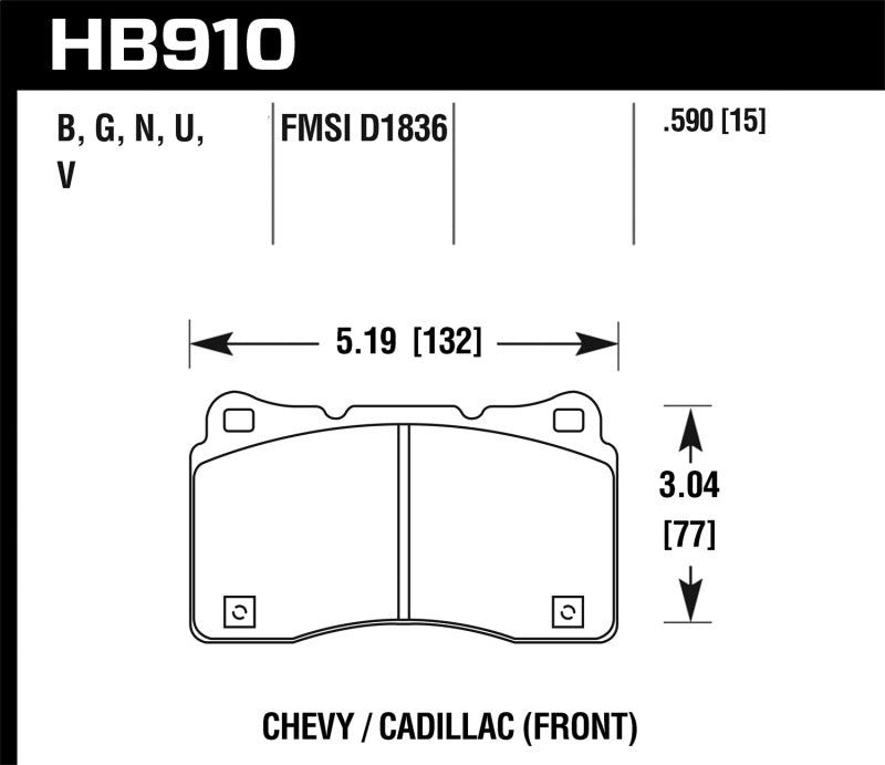 Hawk Performance Hawk 15-16 Cadillac XTS / Chevrolet Corvette DTC-70 Front Brake Pads