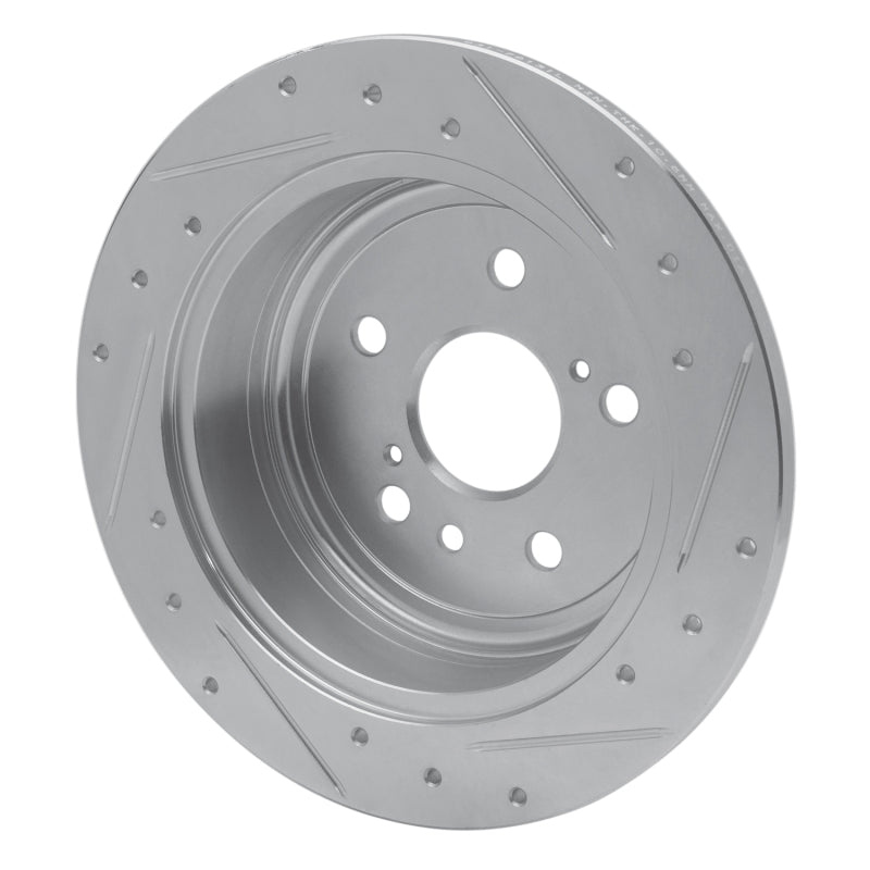 R1 Concepts R1 04-10 Toyota SIENNA Rear Left Drilled & Slotted Silver Brake Rotor