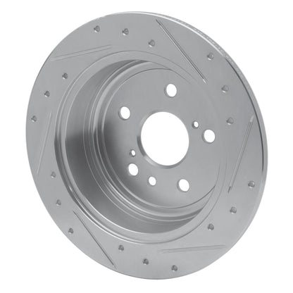 R1 Concepts R1 04-10 Toyota SIENNA Rear Left Drilled & Slotted Silver Brake Rotor