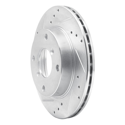 R1 Concepts R1 89-94 Suzuki SWIFT Front Left Drilled & Slotted Silver Brake Rotor