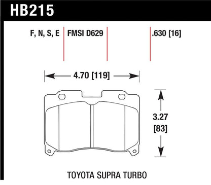Hawk Performance Hawk 93-98 Toyota Supra TT HPS Street Front Brake Pads