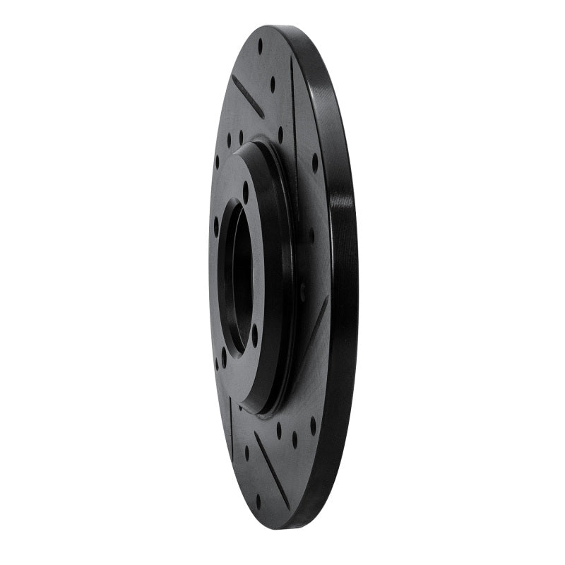 R1 Concepts R1 79-81 Toyota Celica Front Right Drilled & Slotted Black Brake Rotor