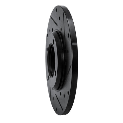 R1 Concepts R1 79-81 Toyota Celica Front Right Drilled & Slotted Black Brake Rotor