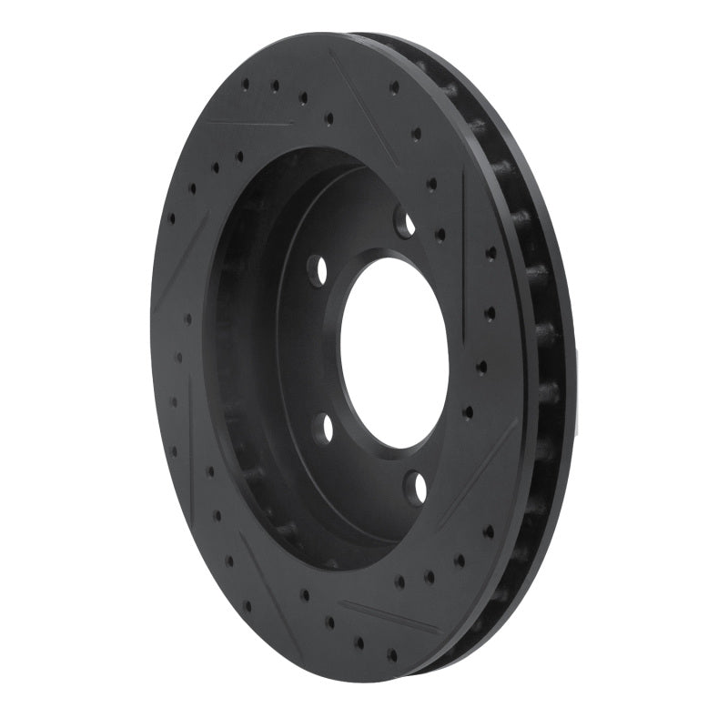 R1 Concepts R1 97-02 Ford Expedition Front Left Drilled & Slotted Black Brake Rotor