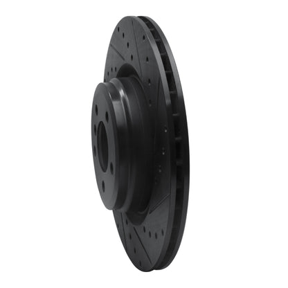 R1 Concepts R1 09-19 BMW 760LI Rear Right Drilled & Slotted Black Brake Rotor