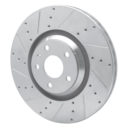 R1 Concepts R1 12-15 Audi TTS Quattro Front Left Drilled & Slotted Silver Brake Rotor