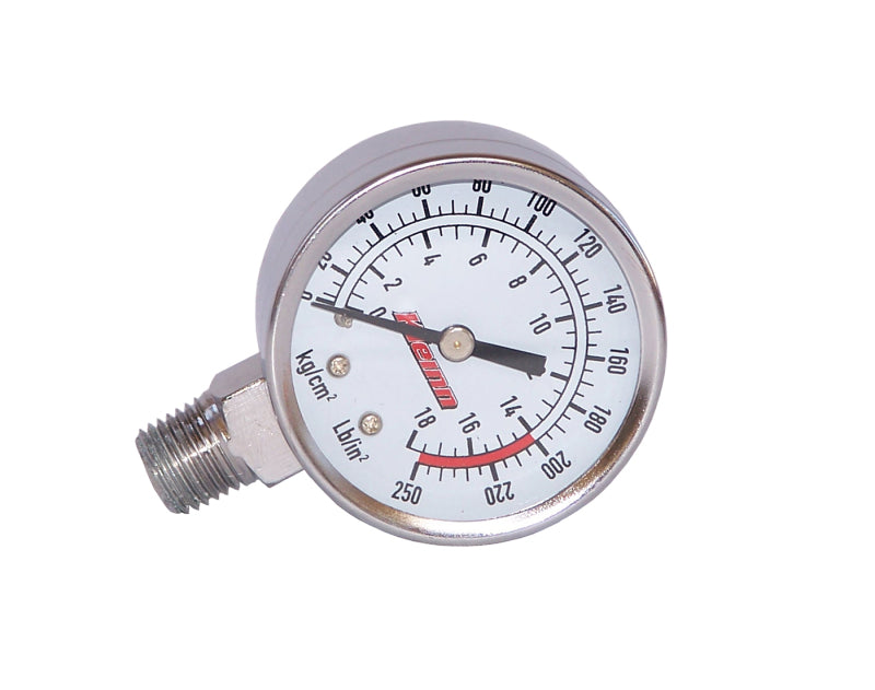 Kleinn Air Horns Kleinn Stem Mount Analog Chrome-Plated Air Gauge/ 0-250 PSI - 1/4In M NPT Inlet