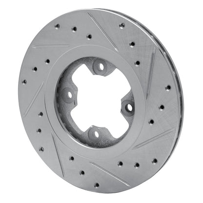 R1 Concepts R1 81-88 Nissan Maxima Front Left Drilled & Slotted Silver Brake Rotor