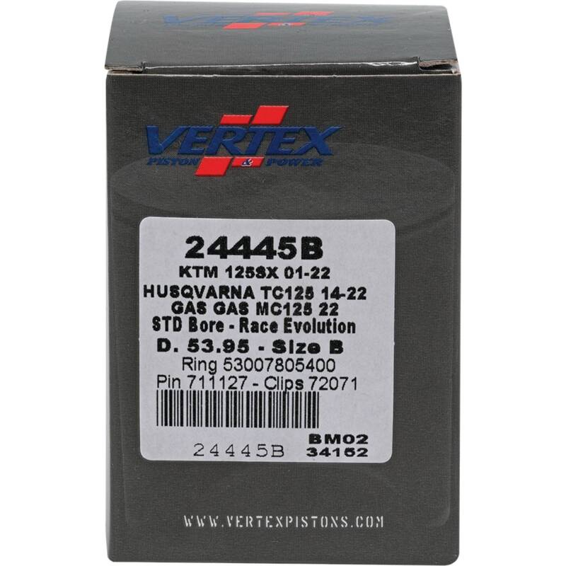 Vertex Pistons Vertex Piston 01-24 KTM 125 SX 125cc Cast Race Evolution Piston Kit