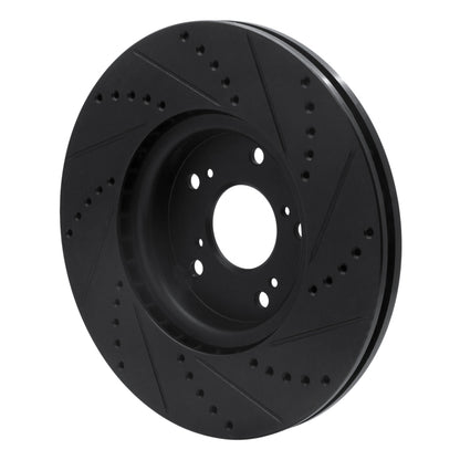 R1 Concepts R1 04-08 Acura TL Front Left Drilled & Slotted Black Brake Rotor