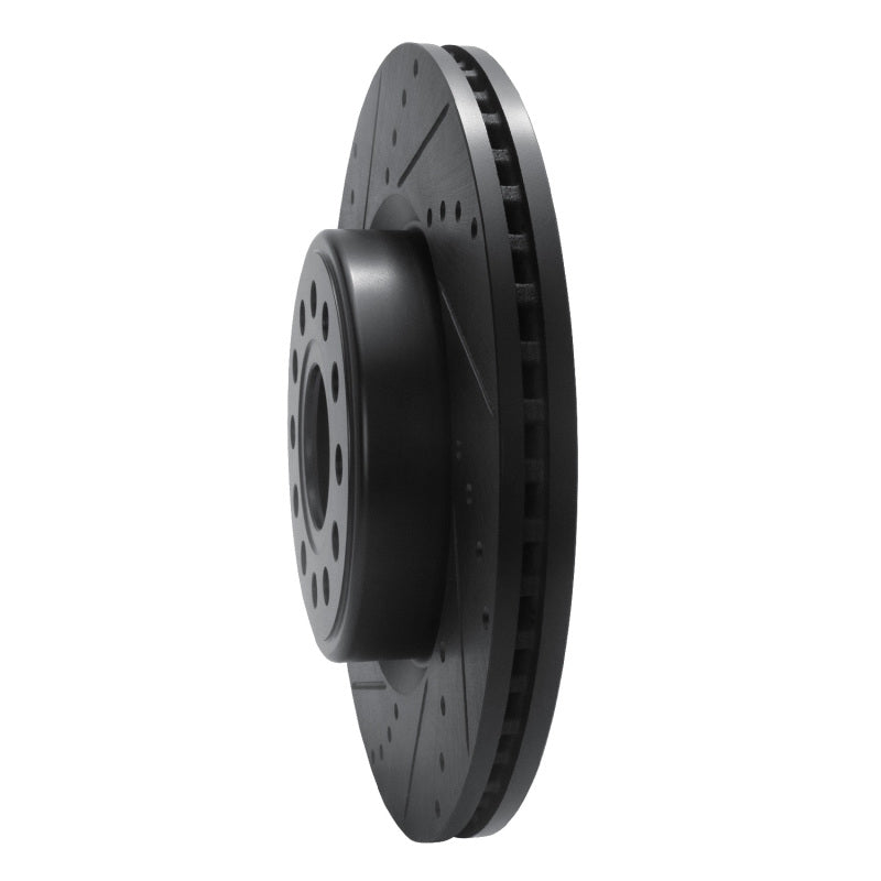R1 Concepts R1 19-25 Ram 1500 Front Left Drilled & Slotted Black Brake Rotor