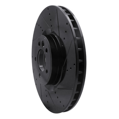 R1 Concepts R1 2010-2017 Land Rover Range Rover Sport Front Right Drilled & Slotted Black Brake Rotor