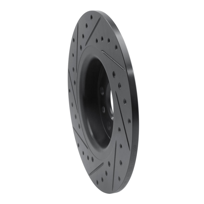R1 Concepts R1 15-20 Jaguar E-Pace Rear Right Drilled & Slotted Black Brake Rotor