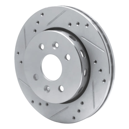 R1 Concepts R1 01-03 Kia SEPHIA Front Left Drilled & Slotted Silver Brake Rotor