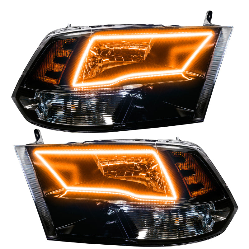 ORACLE Lighting Oracle 09-17 RAM 1500 TRX/SLT Quad Pre-Assembled Headlights - Blk Housing - ColorSHIFT