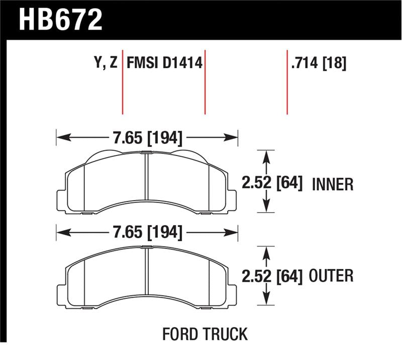 Hawk Performance Hawk 10-11 Ford Expedition/F-150 SVT Raptor / 10-11 F-150 LTS Front Street Brake Pad