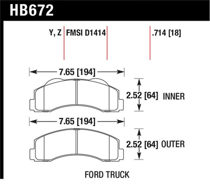 Hawk Performance Hawk 10-11 Ford Expedition/F-150 SVT Raptor / 10-11 F-150 LTS Front Street Brake Pad