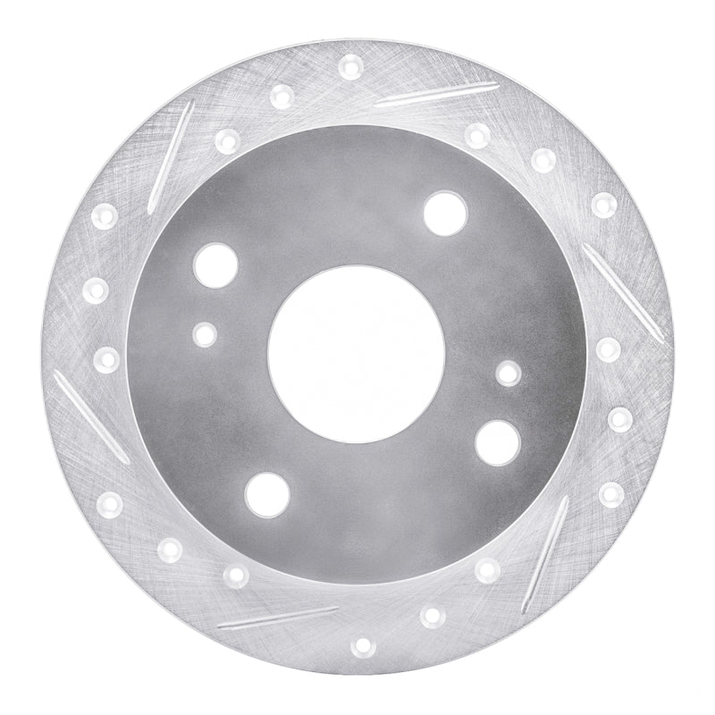 R1 Concepts R1 85-87 Toyota Corolla (US/Canada) Rear Left Drilled & Slotted Silver Brake Rotor