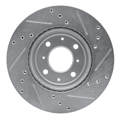 R1 Concepts R1 15-20 Honda Fit (Mexico) Front Left Drilled & Slotted Silver Brake Rotor