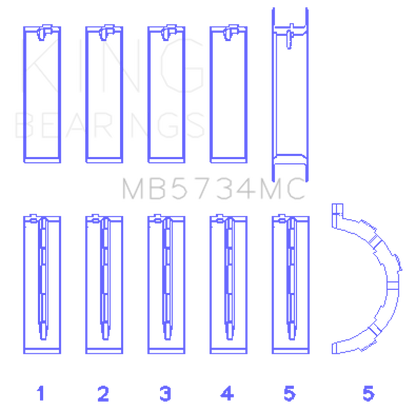 King Engine Bearings Ford 302 CID Coyote Performance Coated Main Bearing Set - Size STD