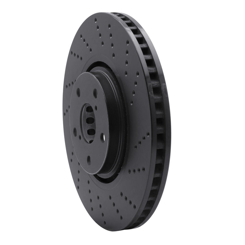 R1 Concepts R1 07-11 Lexus GS350 Right Front Drilled Black Brake Rotor