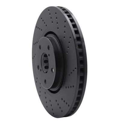R1 Concepts R1 07-11 Lexus GS350 Right Front Drilled Black Brake Rotor