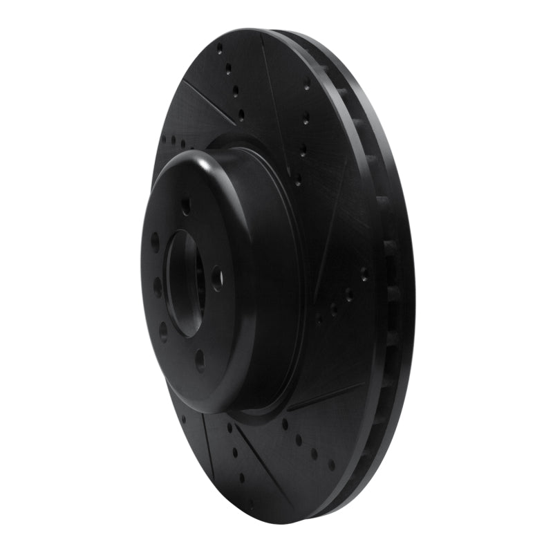 R1 Concepts R1 13-20 BMW 440I Coupe Front Right Drilled & Slotted Black Brake Rotor