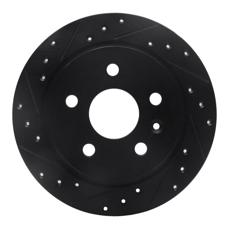 R1 Concepts R1 11-16 Buick Regal Rear Left Drilled & Slotted Black Brake Rotor