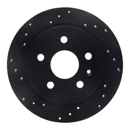 R1 Concepts R1 11-16 Buick Regal Rear Left Drilled & Slotted Black Brake Rotor
