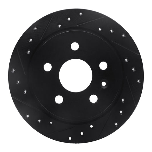 R1 Concepts R1 11-16 Buick Regal Rear Left Drilled & Slotted Black Brake Rotor