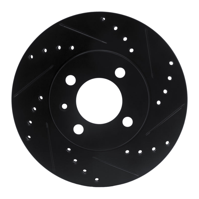R1 Concepts R1 86-08 Volkswagen DERBY (Mexico) Front Right Drilled & Slotted Black Brake Rotor