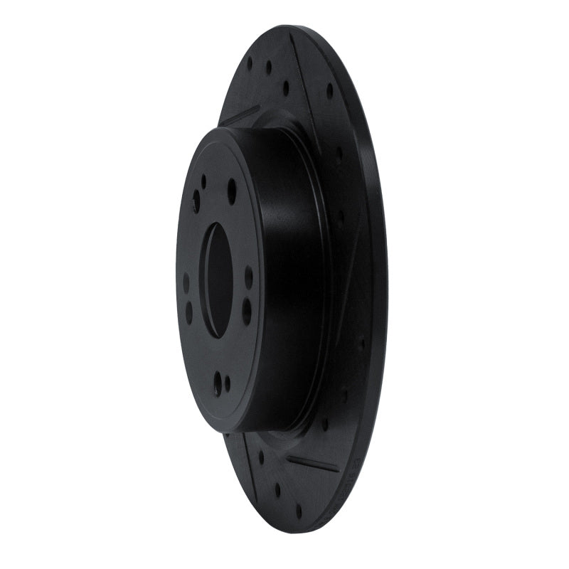 R1 Concepts R1 16-16 Honda CR-Z Rear Right Drilled & Slotted Black Brake Rotor
