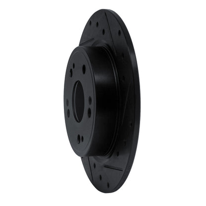 R1 Concepts R1 16-16 Honda CR-Z Rear Right Drilled & Slotted Black Brake Rotor
