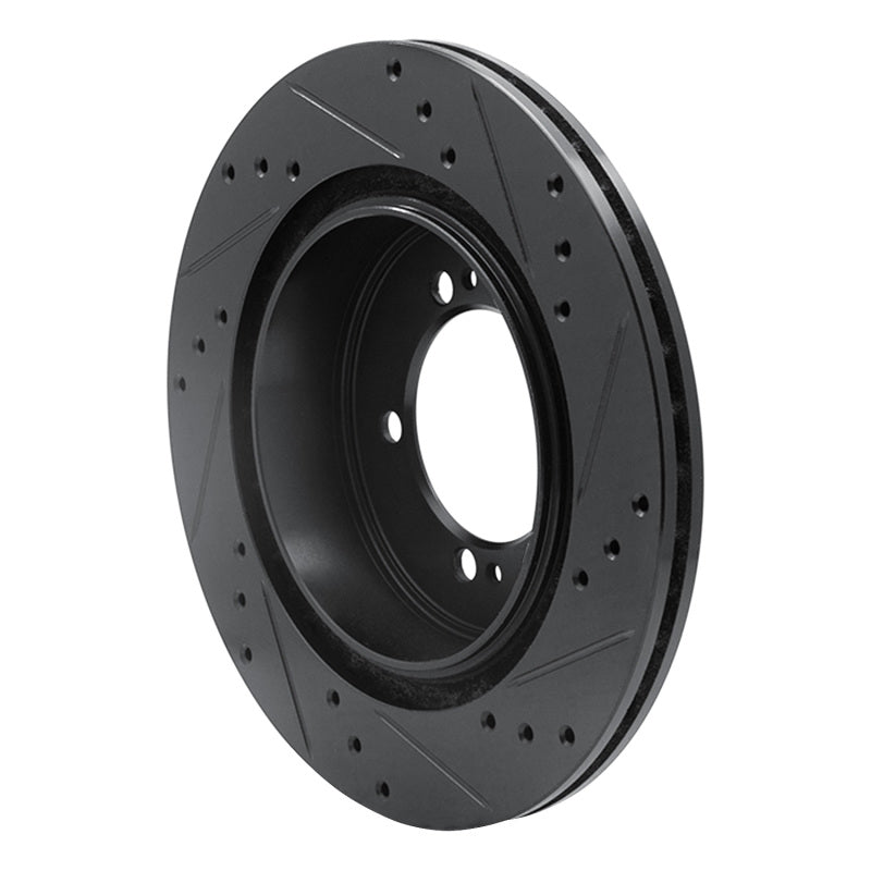 R1 Concepts R1 93-99 Dodge STEALTH Rear Left Drilled & Slotted Black Brake Rotor