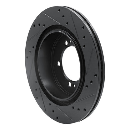 R1 Concepts R1 93-99 Dodge STEALTH Rear Left Drilled & Slotted Black Brake Rotor