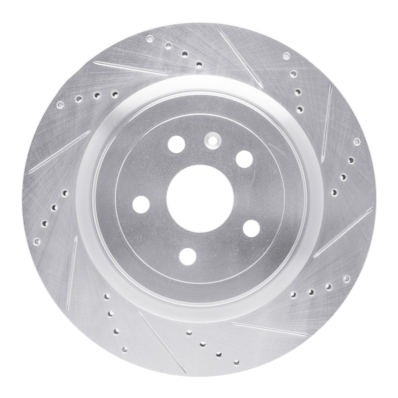 R1 Concepts R1 09-24 Cadillac CTS Rear Right Drilled & Slotted Silver Brake Rotor