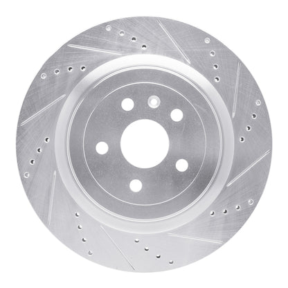 R1 Concepts R1 09-24 Cadillac CTS Rear Right Drilled & Slotted Silver Brake Rotor