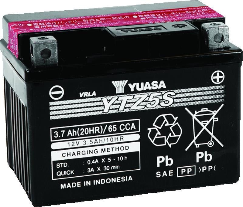 Yuasa Battery Yuasa YTZ5S-BS Maintenance Free AGM 12-Volt Battery w/Bottle