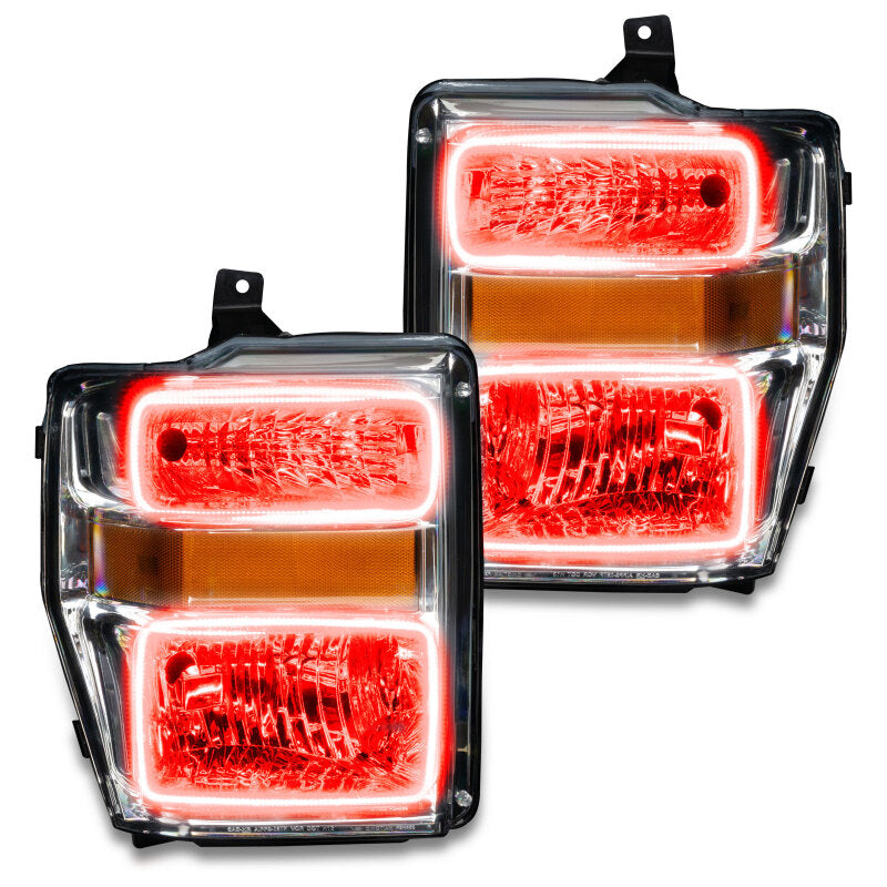 ORACLE Lighting Oracle 08-10 Ford F250/350 Pre-Assembled Halo Headlights- Chrome Housing - w/o Controller