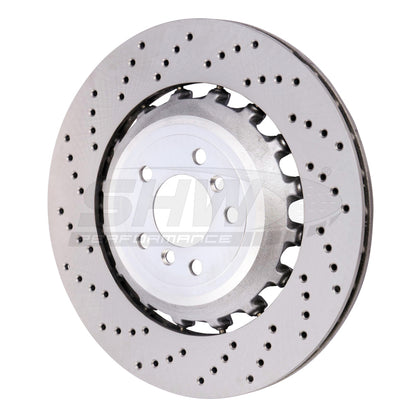 SHW Performance SHW 11-16 BMW M5 4.4L Left Rear Cross-Drilled Lightweight Brake Rotor (34212284103)